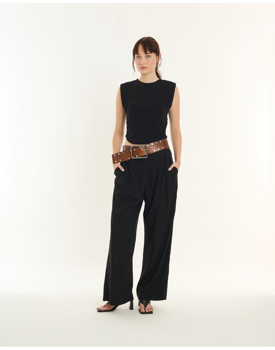Camiseta franzido road preto