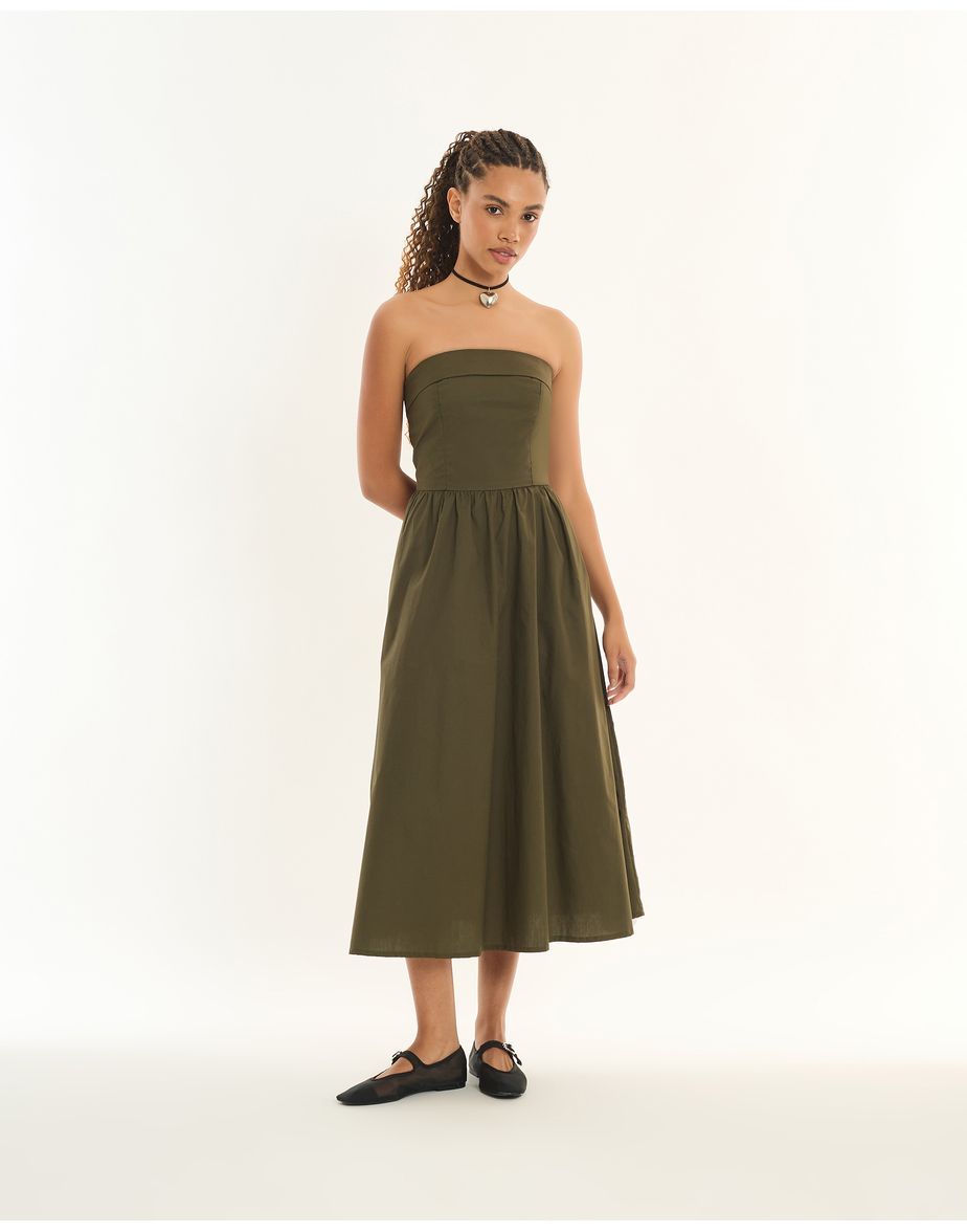 Vestido tricoline inv verde