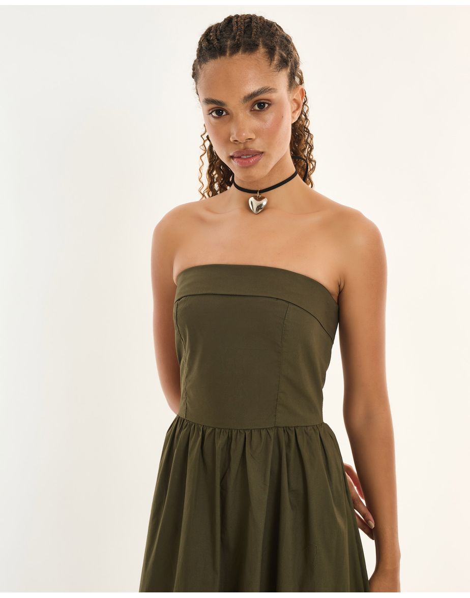 Vestido tricoline inv verde
