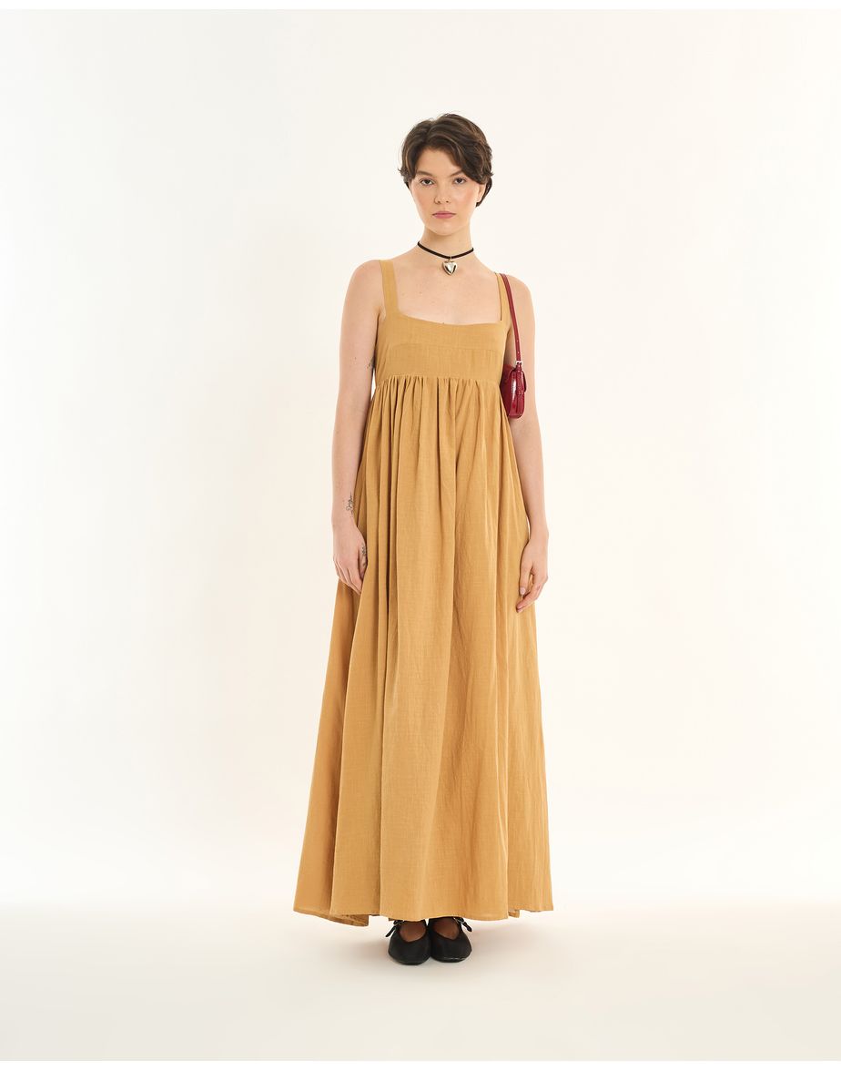 Vestido bicolor inv bege