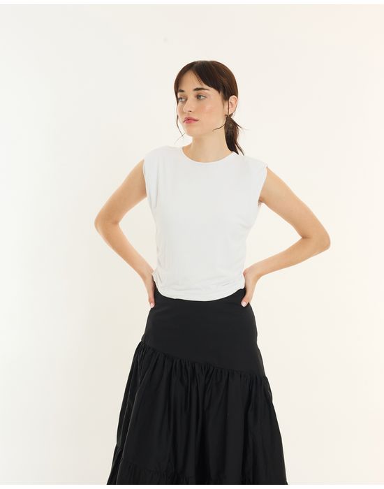 Camiseta franzido road branco