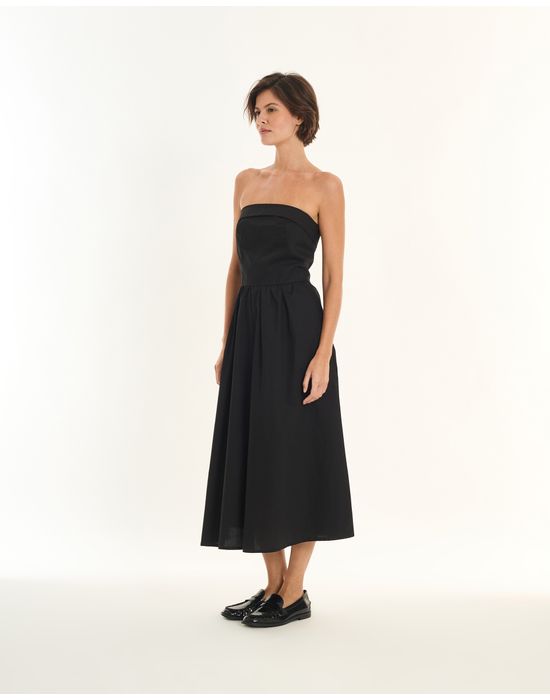 Vestido tricoline inv preto