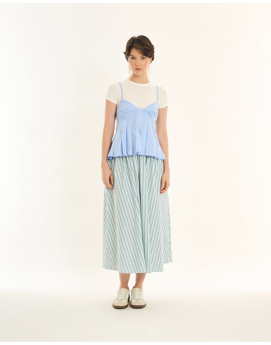 Blusa pregas inv azul