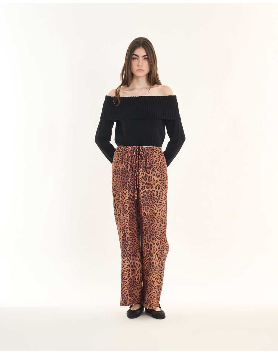 Calça onça inv estampado