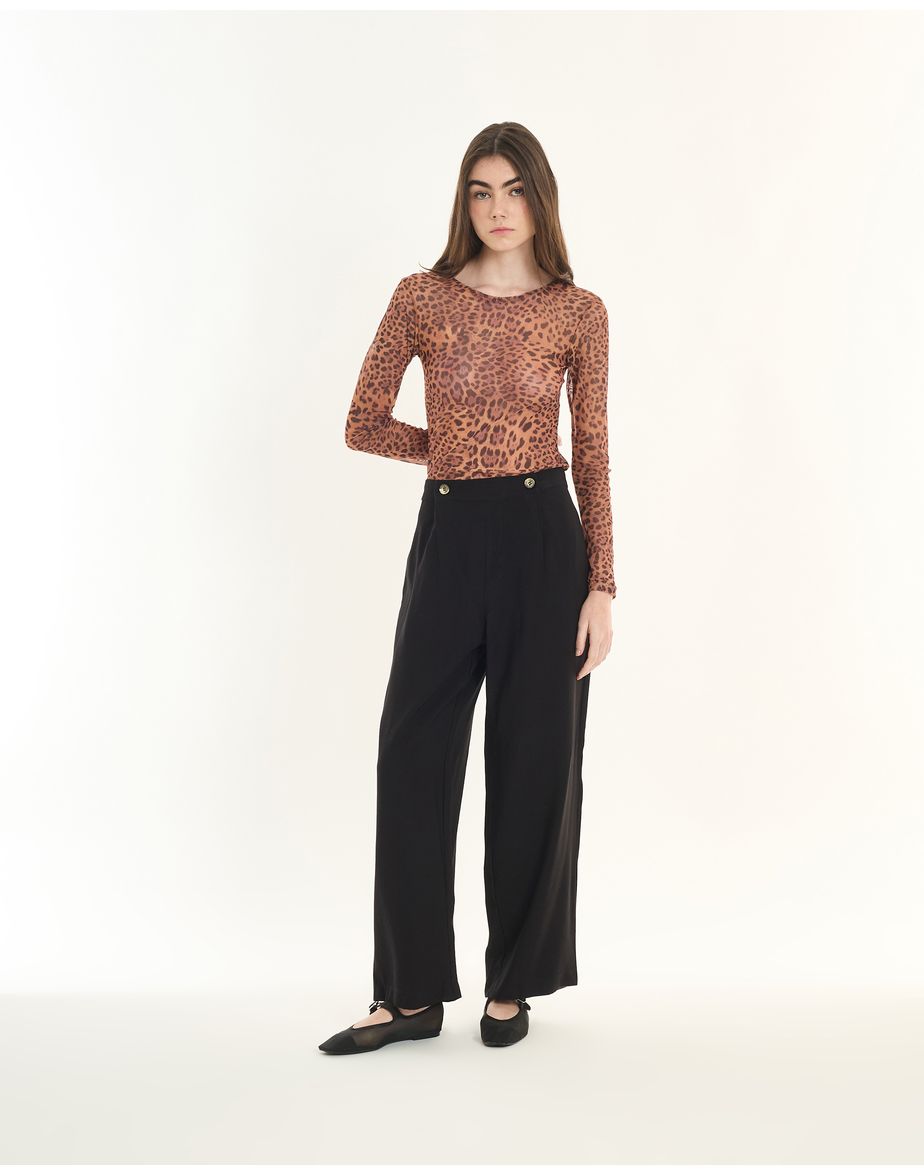 Blusa tule onça inv estampado