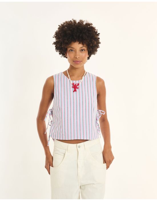 Blusa listrada inv listrado rosa