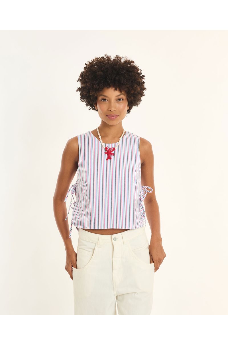 Blusa listrada inv listrado rosa