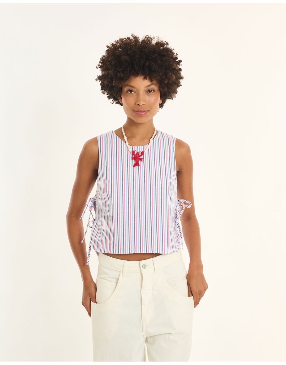 Blusa listrada inv listrado rosa