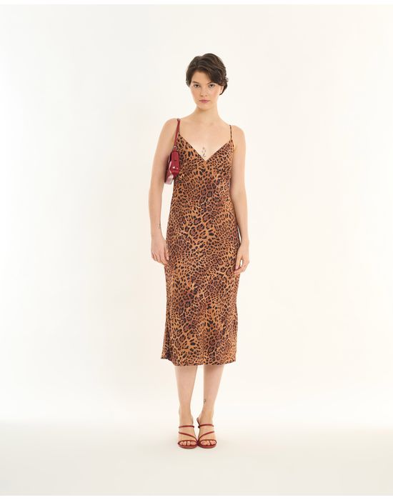 Vestido onça inv estampado