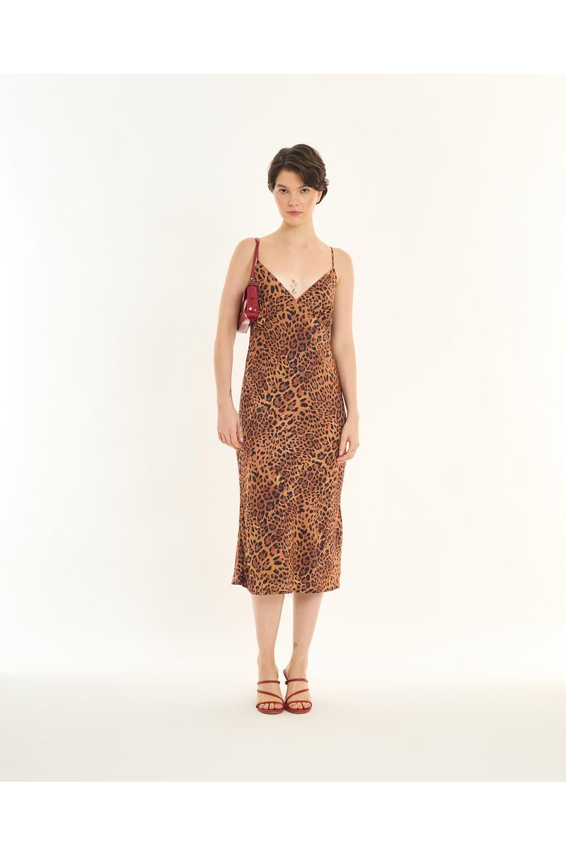 Vestido onça inv estampado