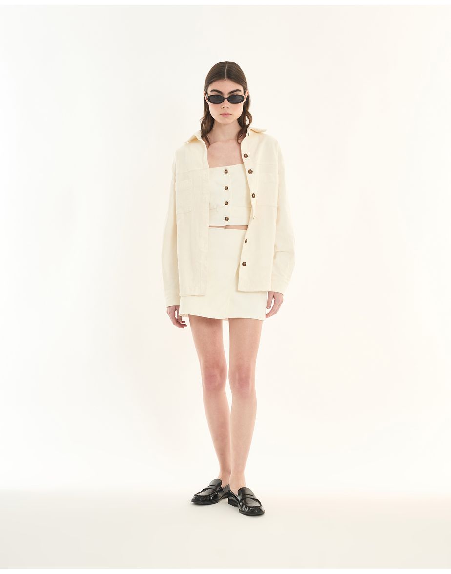 Camisa veludo inv off-white