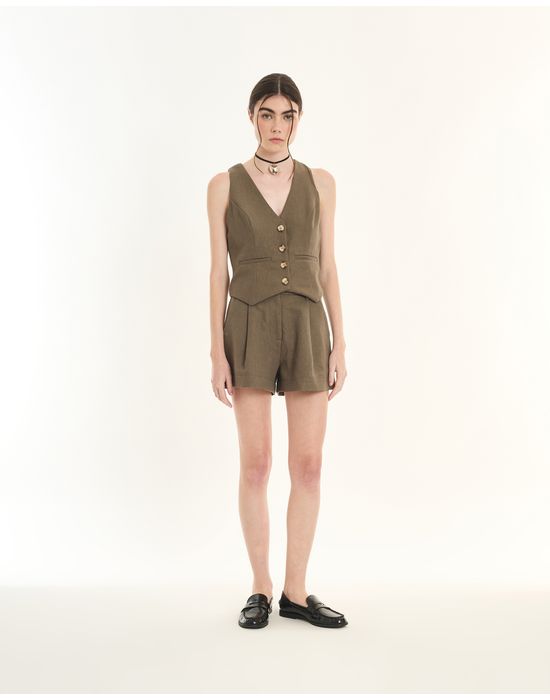 Short alfaiataria inv verde