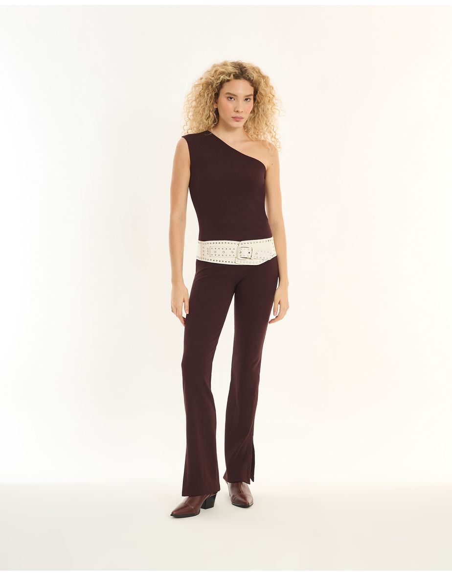 Calça bandage inv marrom