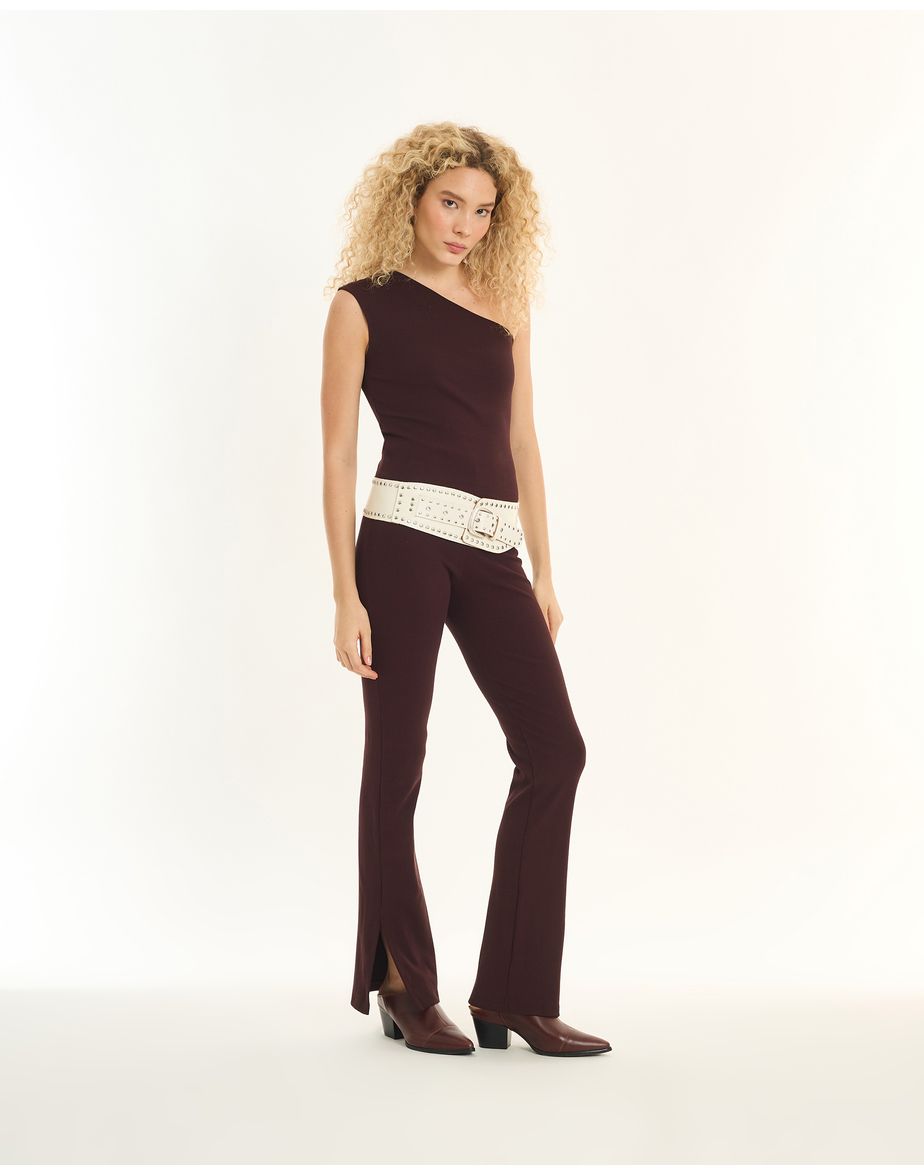 Calça bandage inv marrom