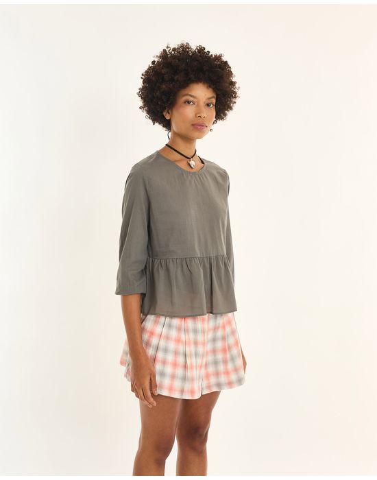 Blusa voil inv cinza