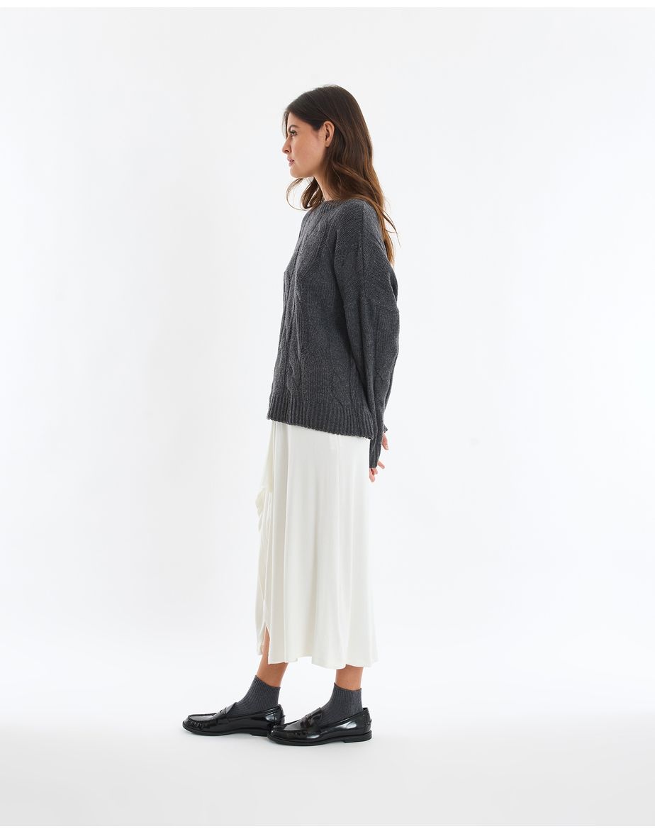 Casaco tricot min cinza