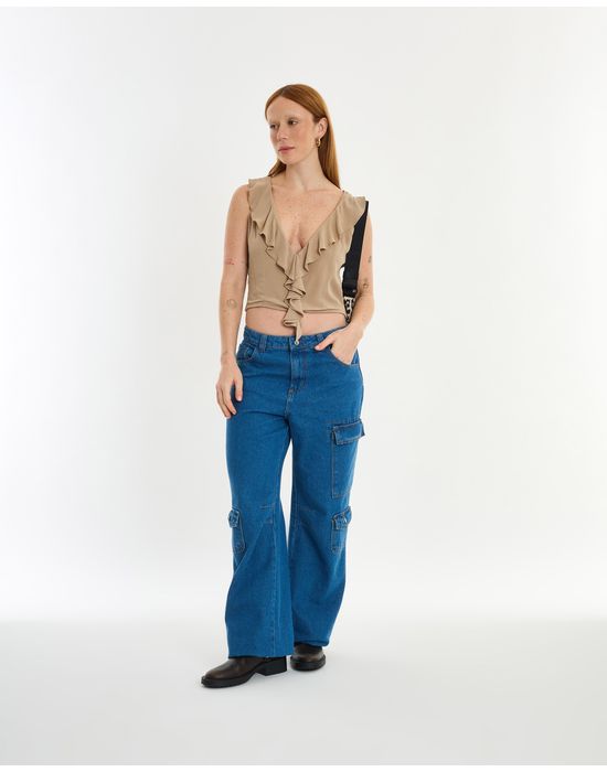 Blusa babados lie cinza