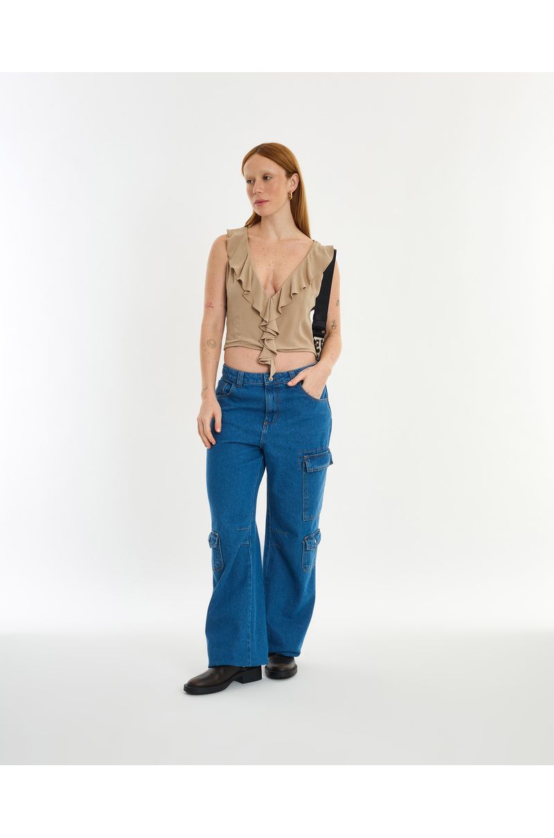 Blusa babados lie cinza
