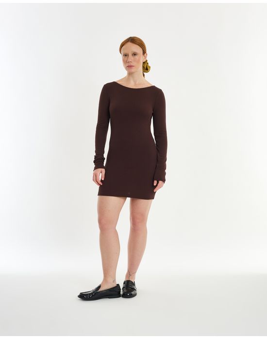 Vestido mini lie marrom