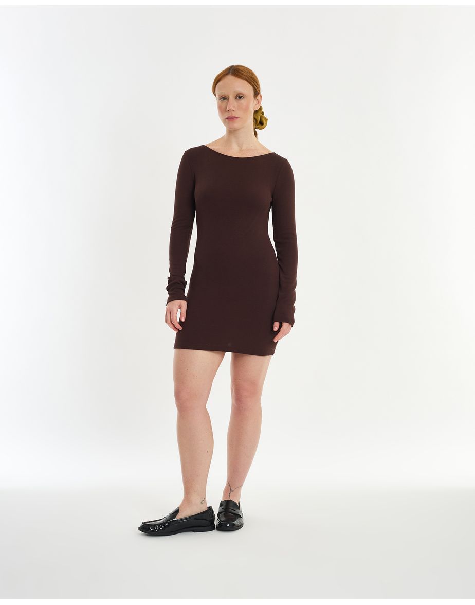 Vestido mini lie marrom