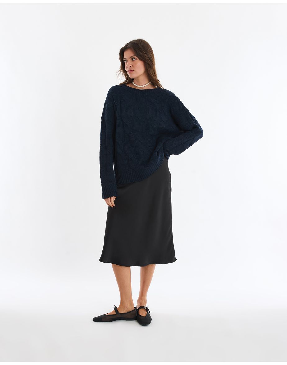 Casaco tricot min azul