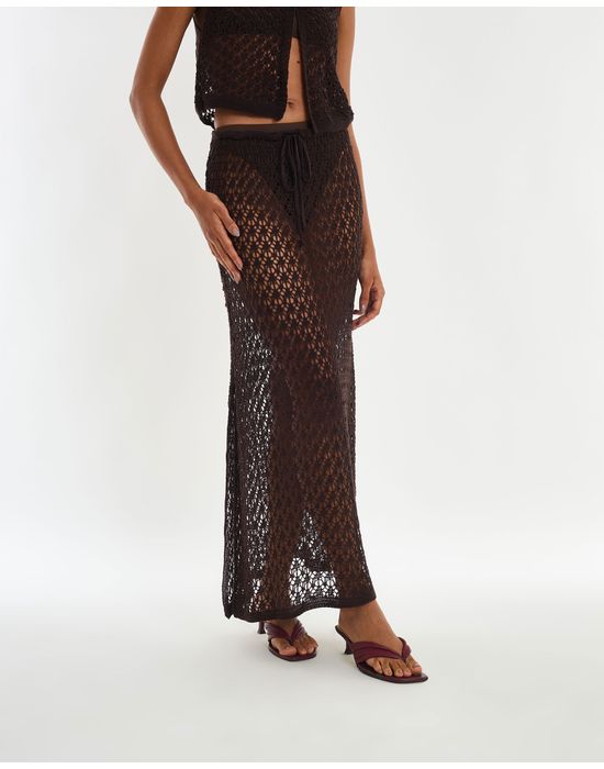 Saia tricot sol marrom