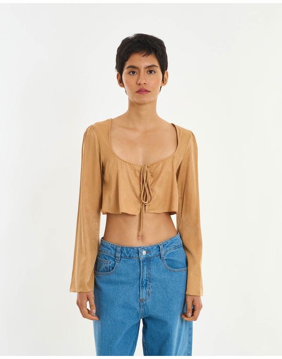 Blusa amarração gru bege