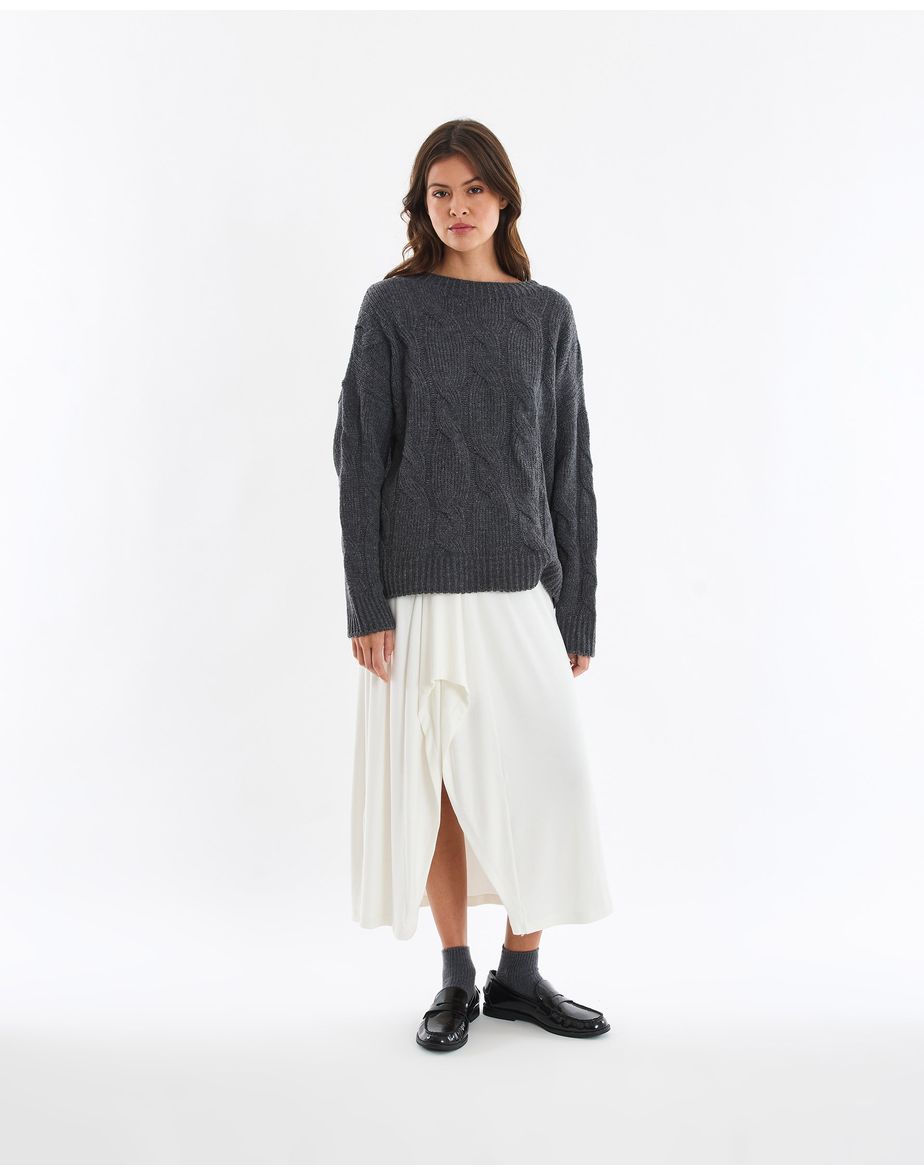 Saia malha min off-white