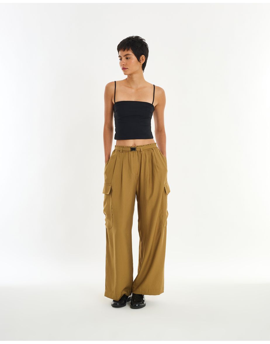 Calça fivela sport bege