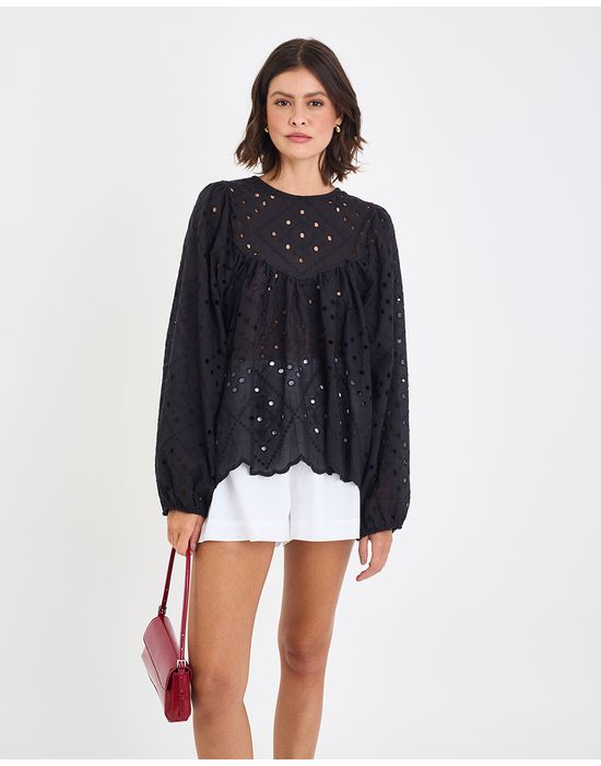 Blusa laise inv preto