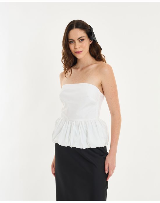 Blusa balonê pin branco