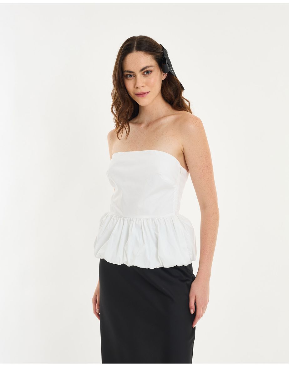 Blusa balonê pin branco