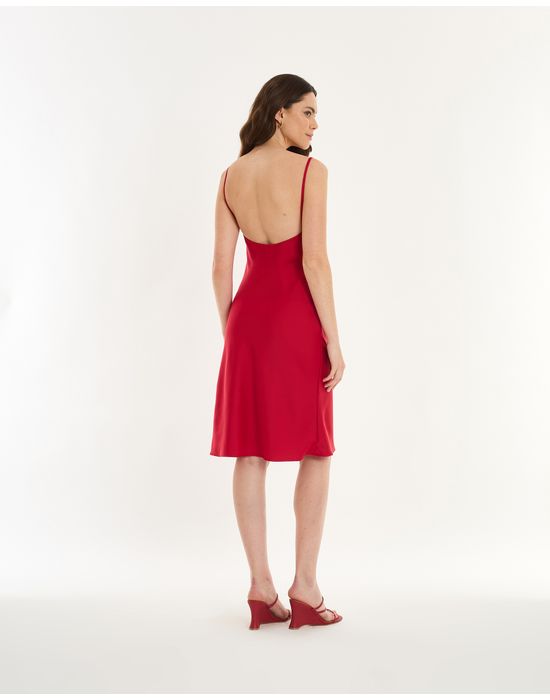 Vestido cetim pin vermelho