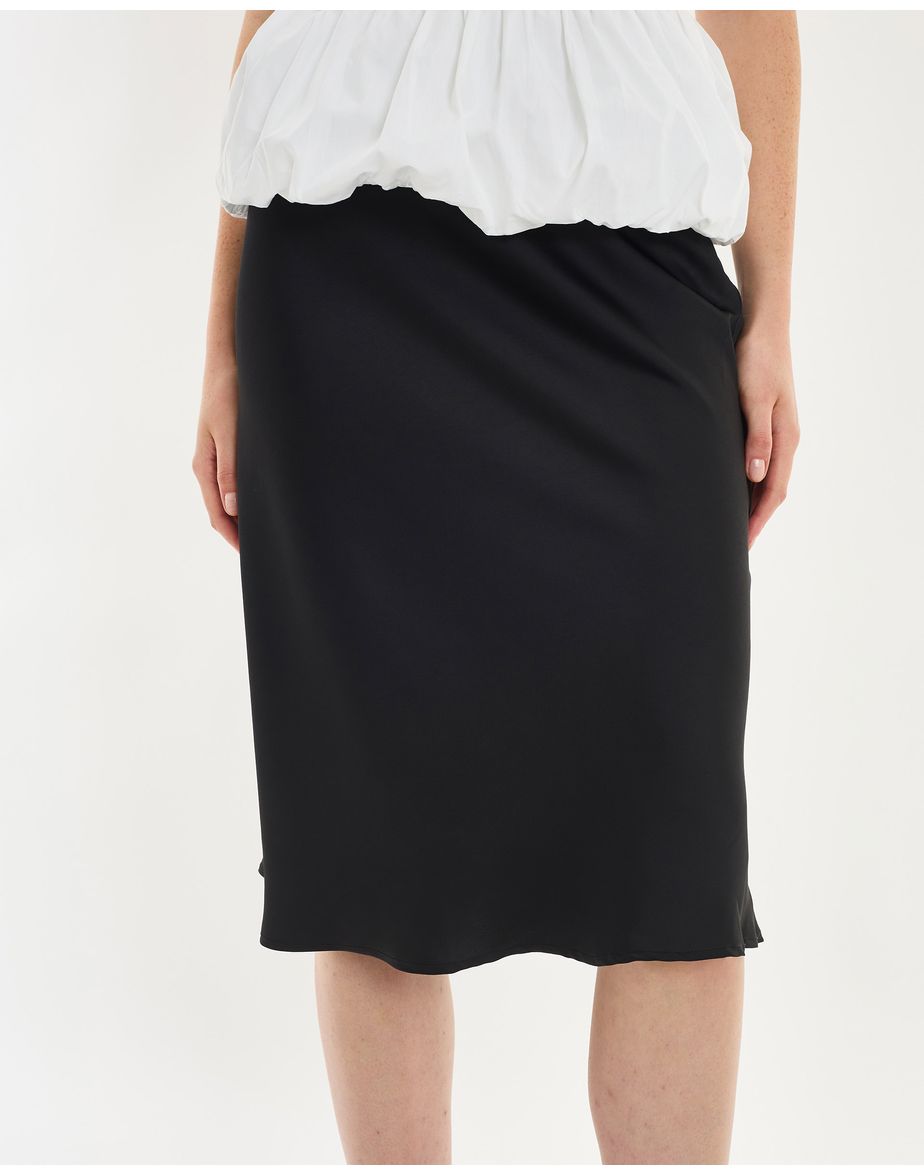 Saia cetim pin preto