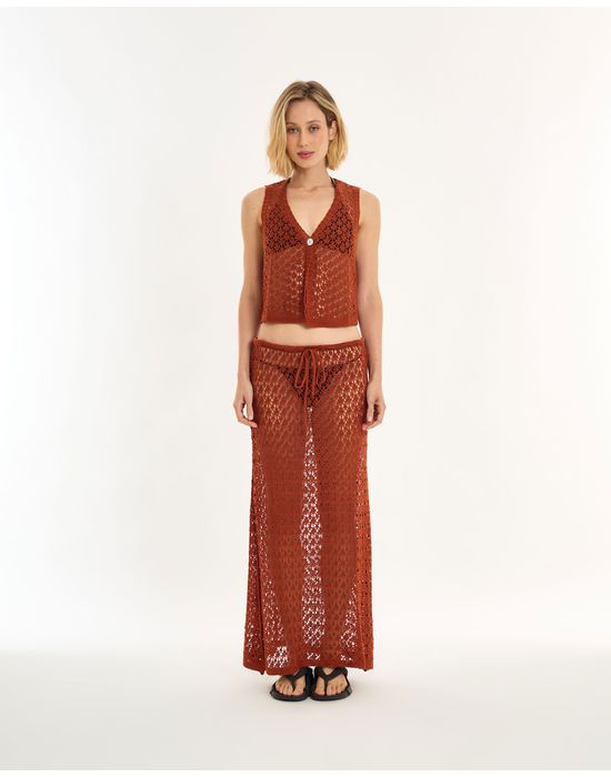 Saia tricot alt marrom
