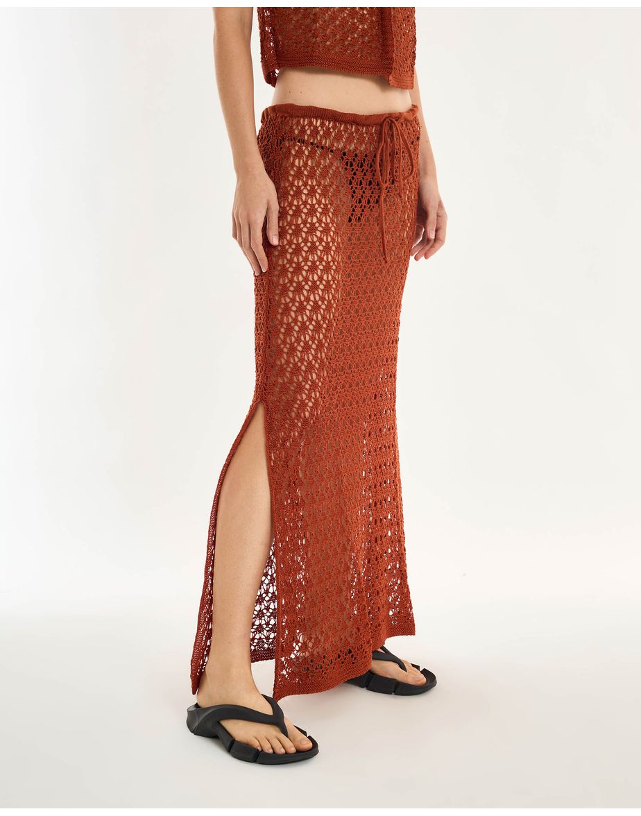 Saia tricot alt marrom