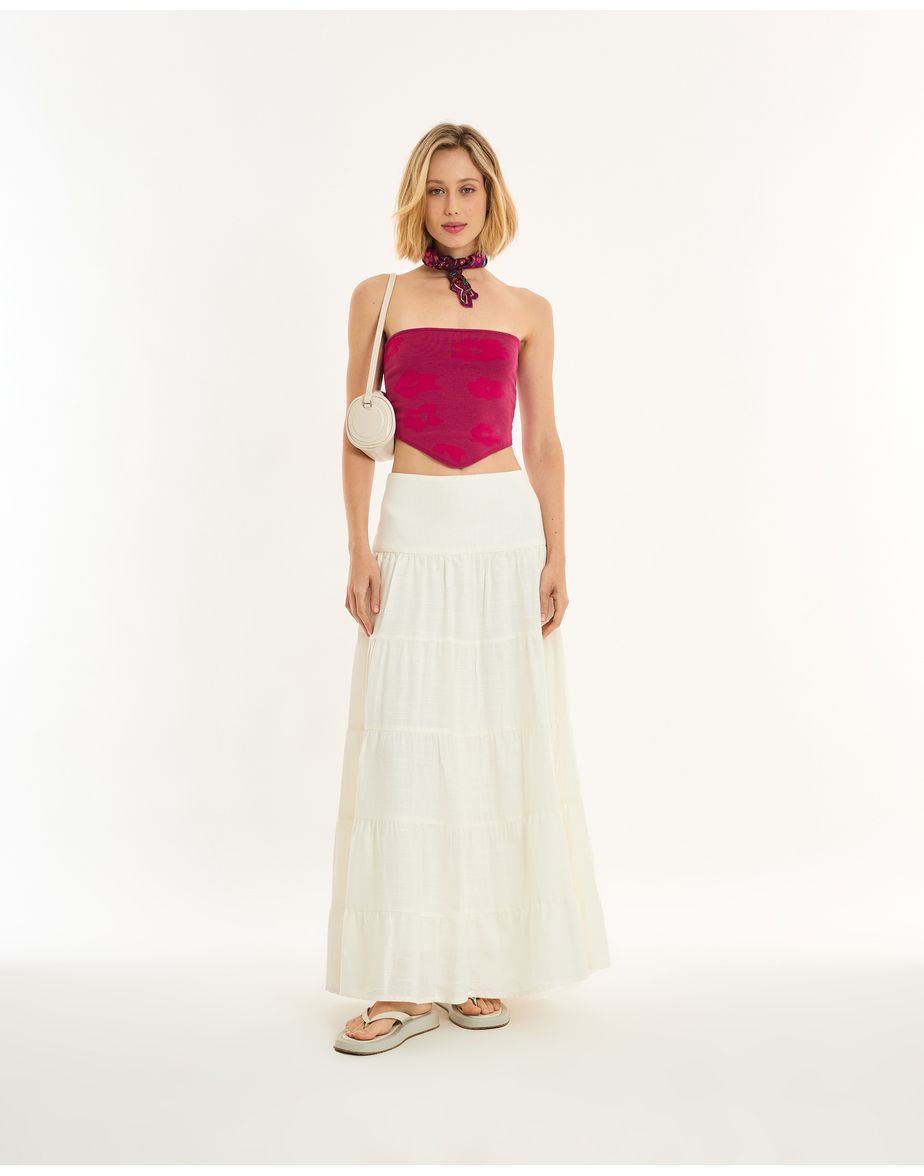 Top jacquard alt vermelho