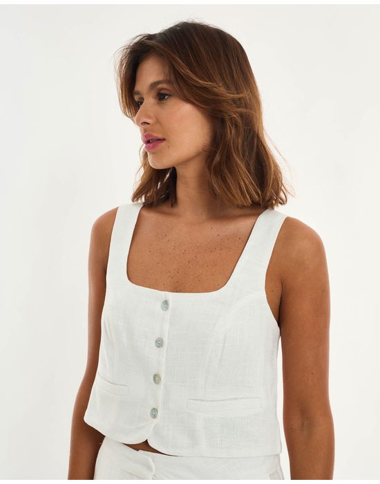 Blusa colete alt off-white