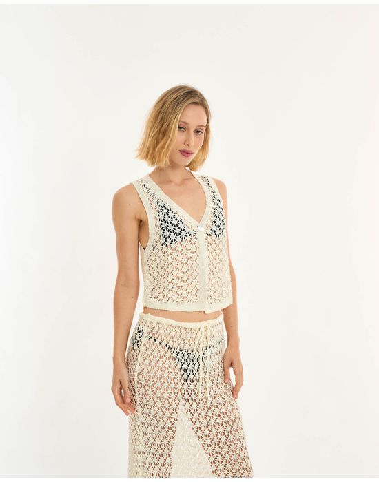 Blusa tricot alt off-white