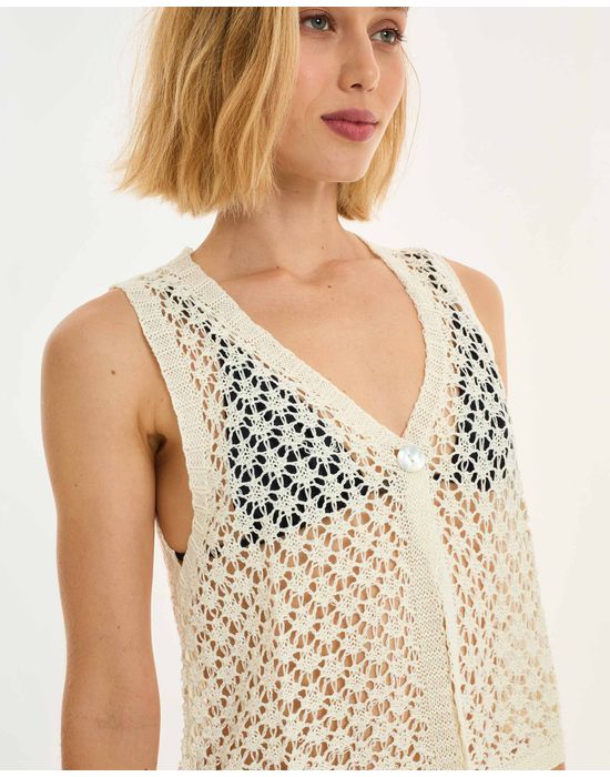 Blusa tricot alt off-white