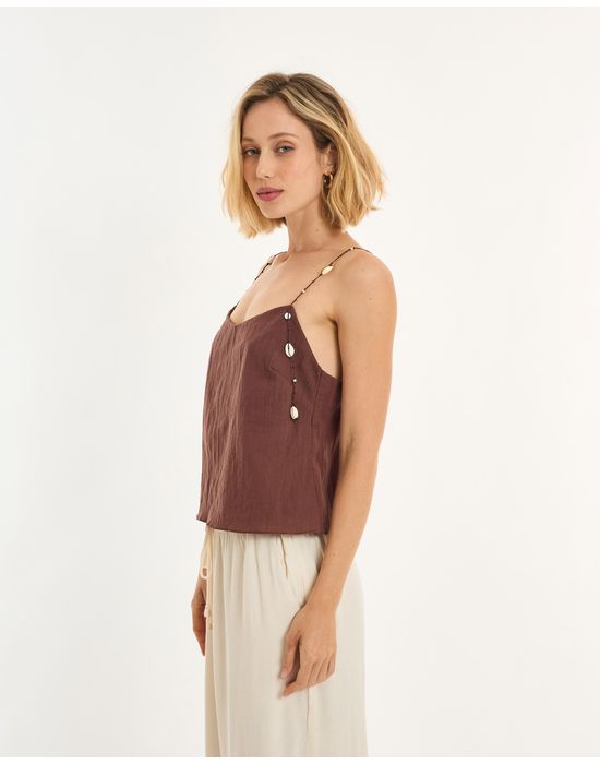 Blusa conchas alt marrom