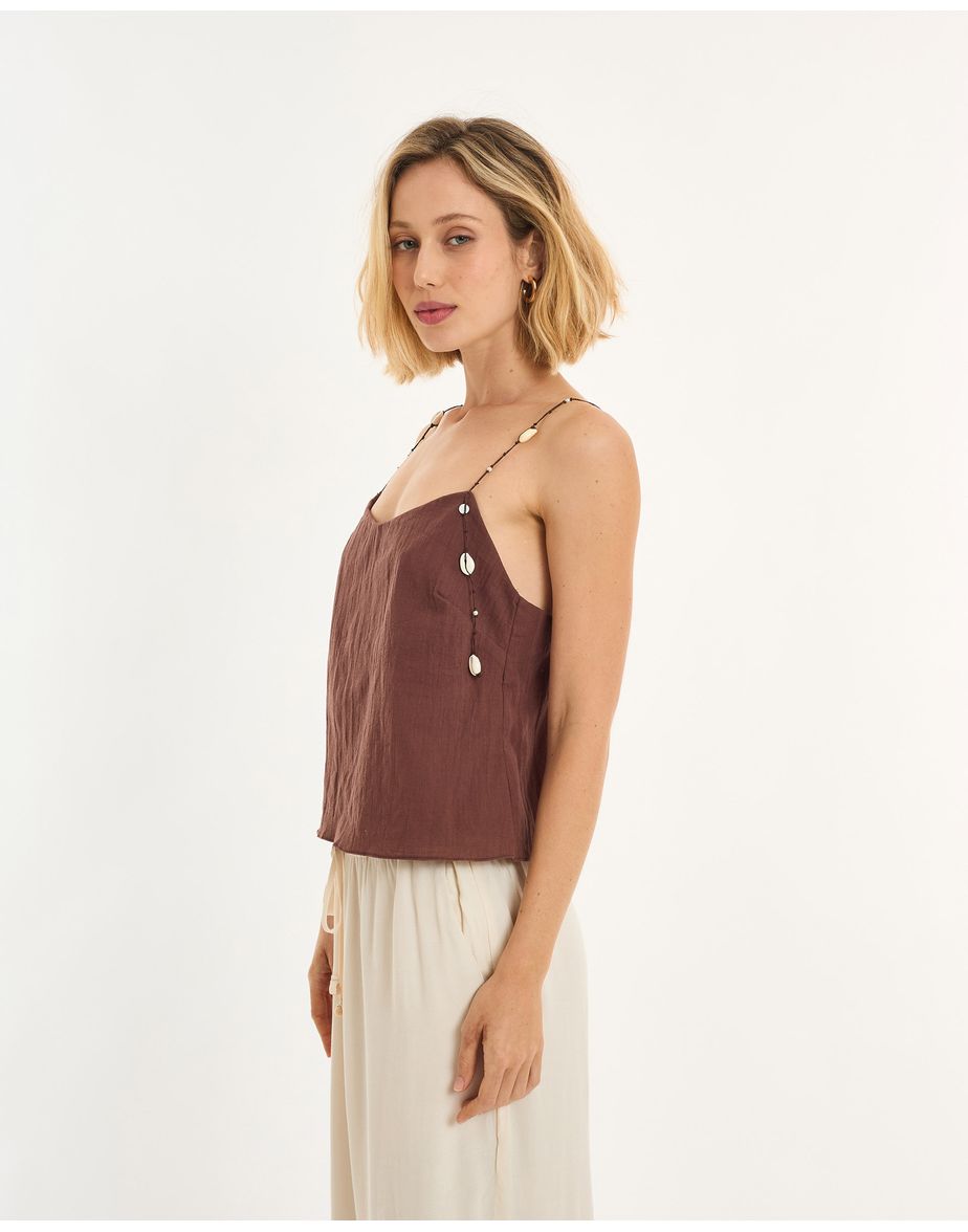 Blusa conchas alt marrom
