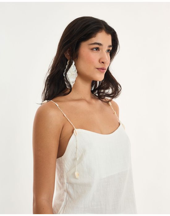 Blusa conchas alt off-white