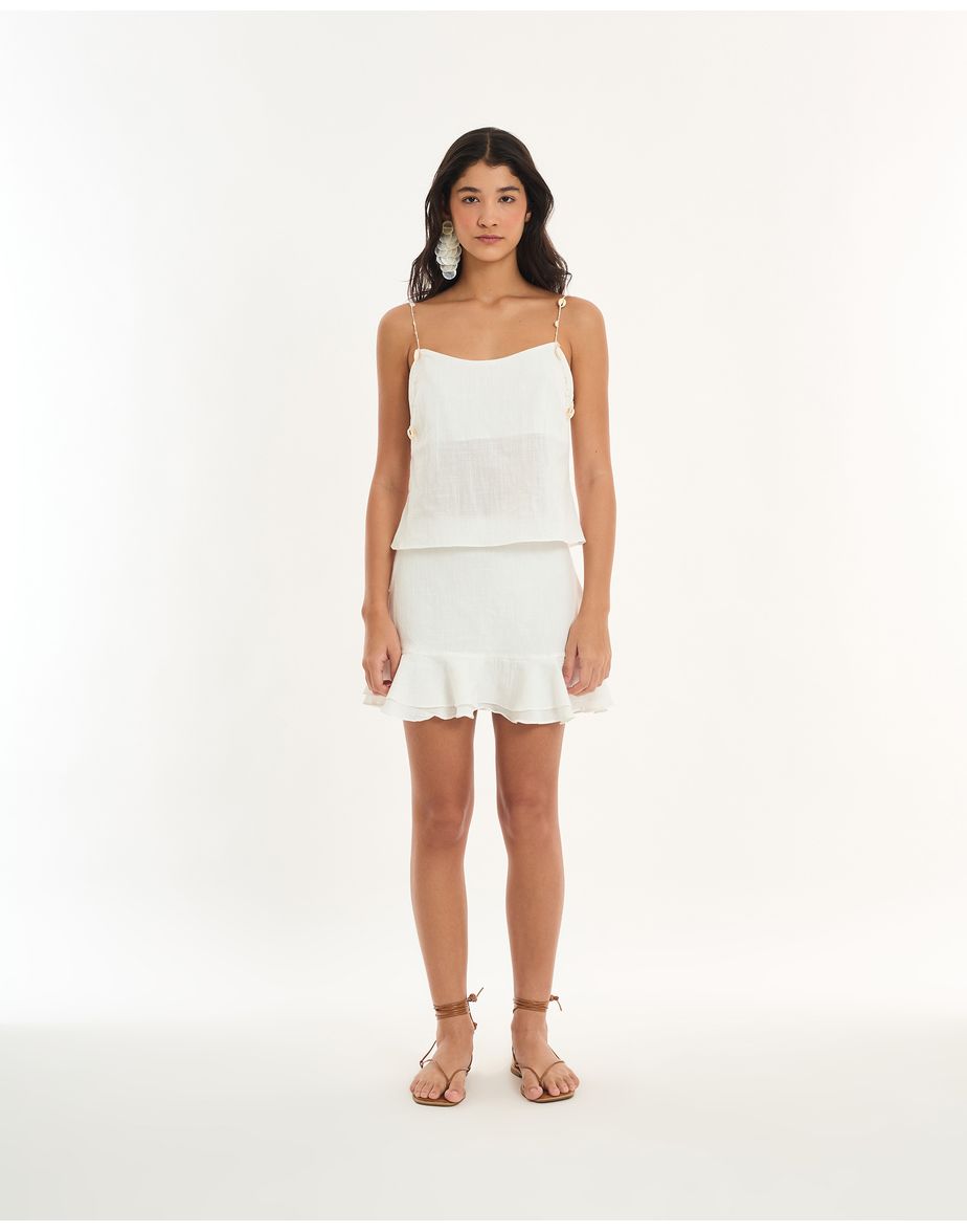 Blusa conchas alt off-white