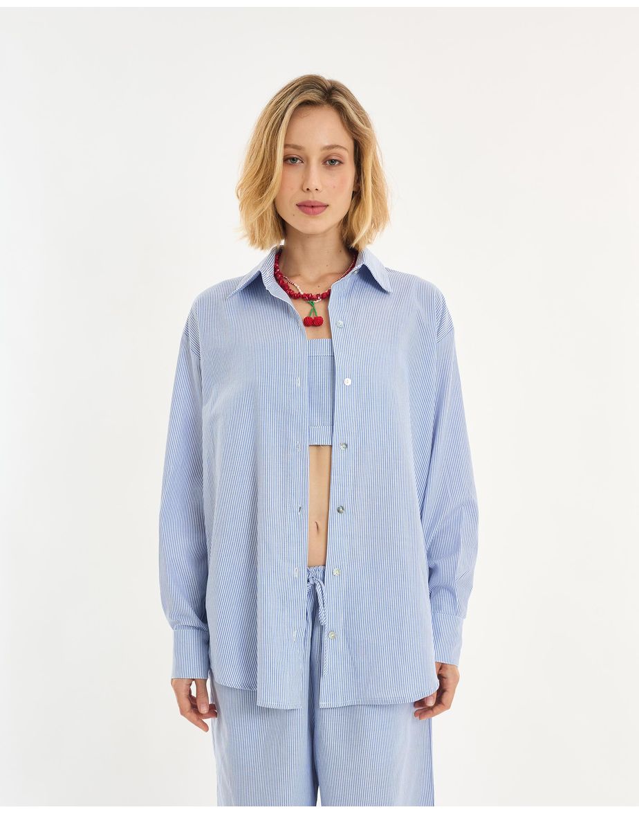 Camisa listras alt listrado azul