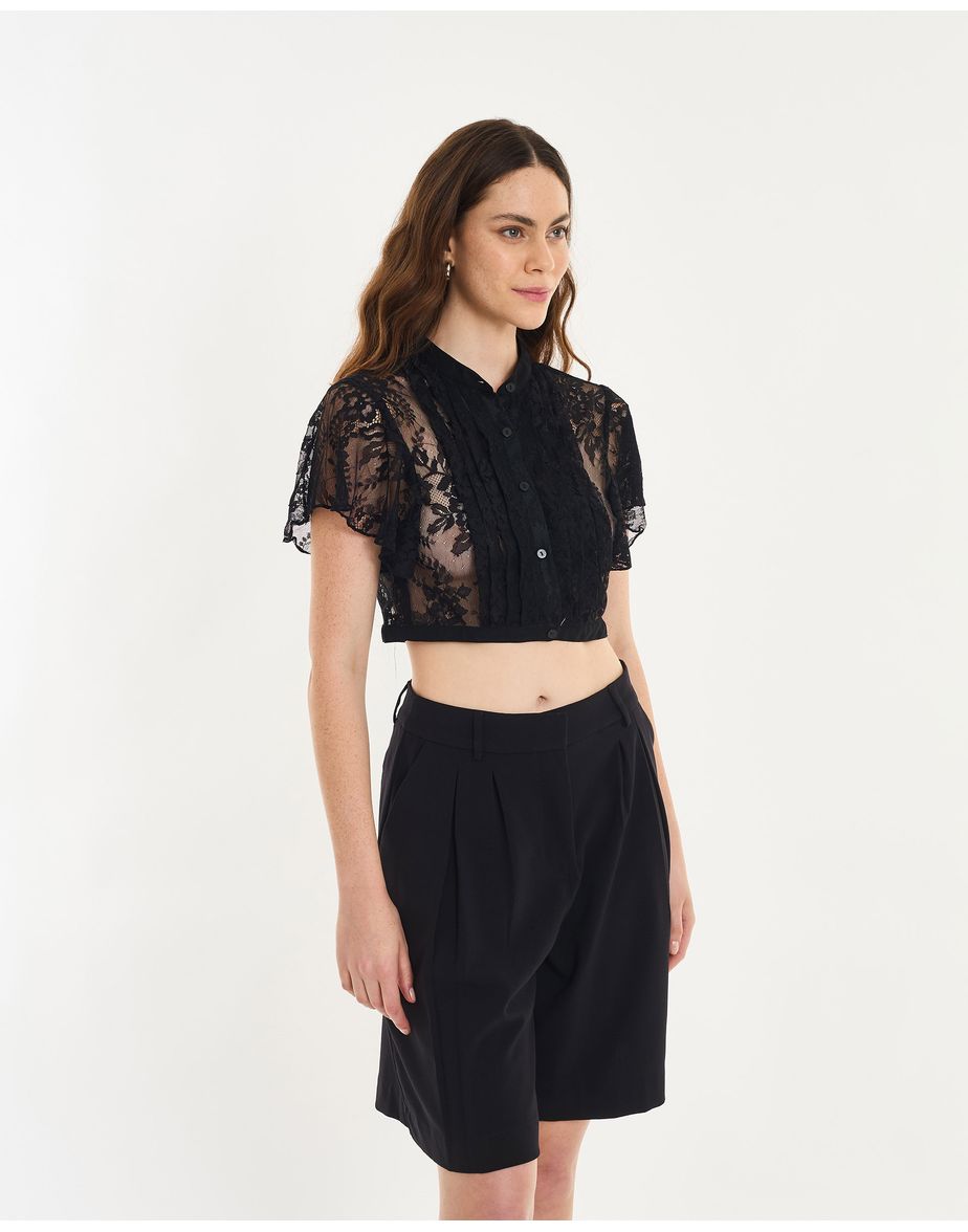 Top renda mob preto