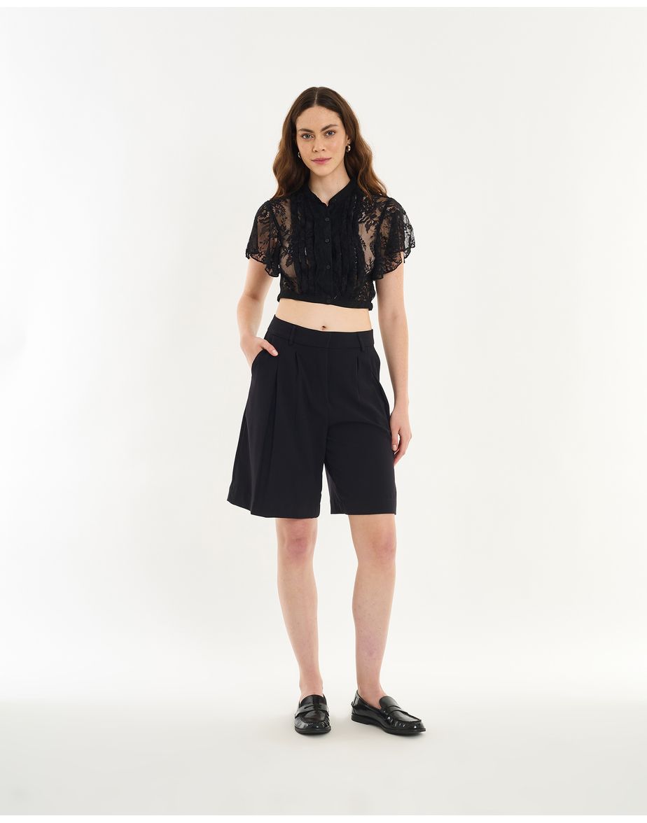 Top renda mob preto