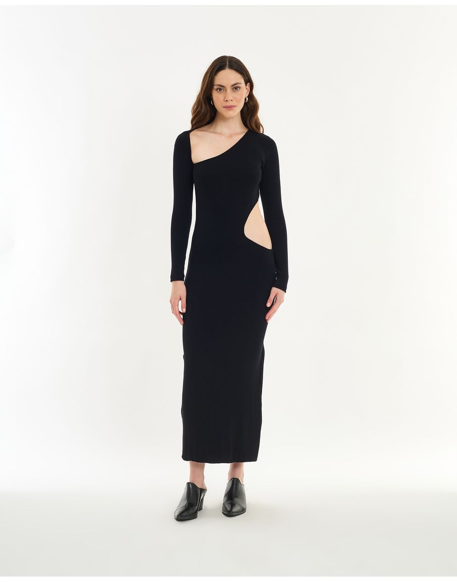 Vestido vazado mob preto