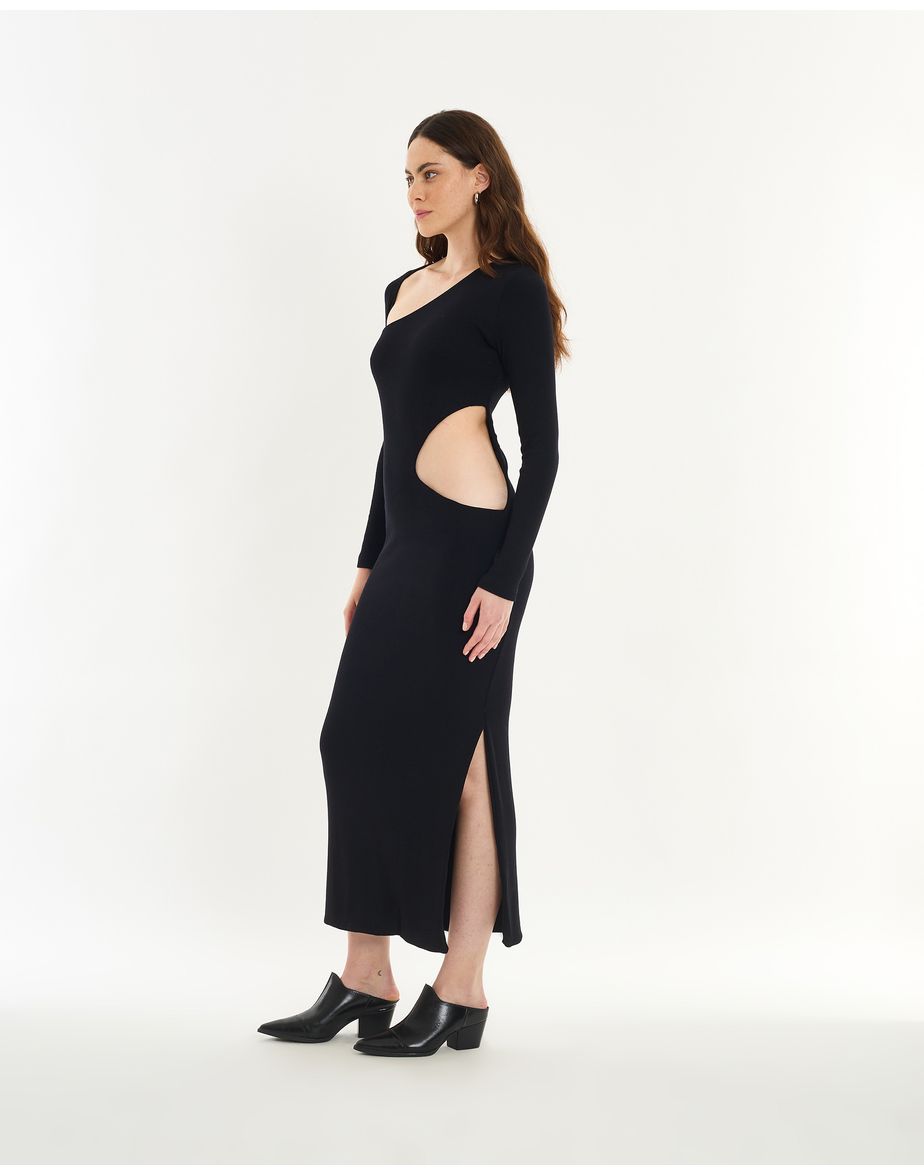 Vestido vazado mob preto