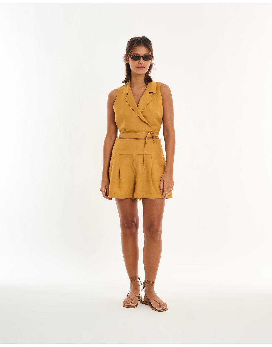 Top colete alt bege